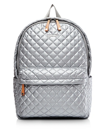 Shop Mz Wallace Metro Backpack In Silver/silver