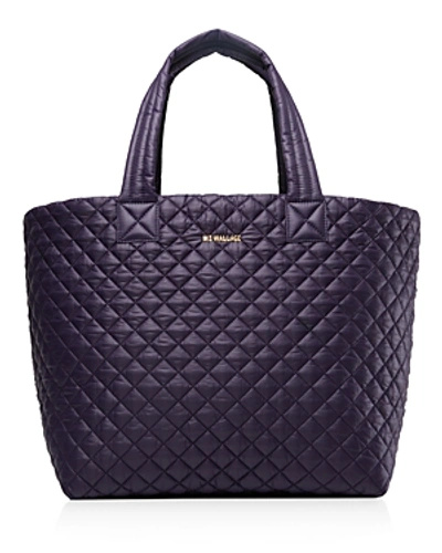 Shop Mz Wallace Large Metro Tote In Boysenberry/gold