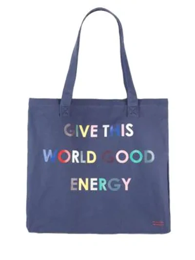 Shop Peace Love World Loved Oversized Tote In Navy