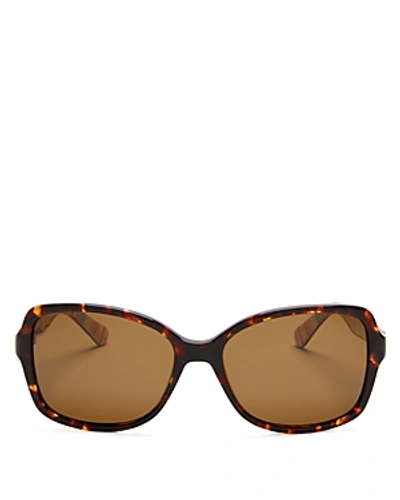 Shop Kate Spade New York Women's Polarized Ayleen Square Sunglasses, 56mm In Havana/brown Polarized