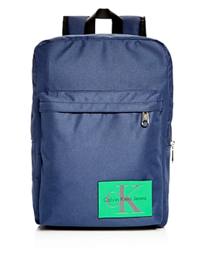 Shop Calvin Klein Slim Square Backpack In Indigo Blue