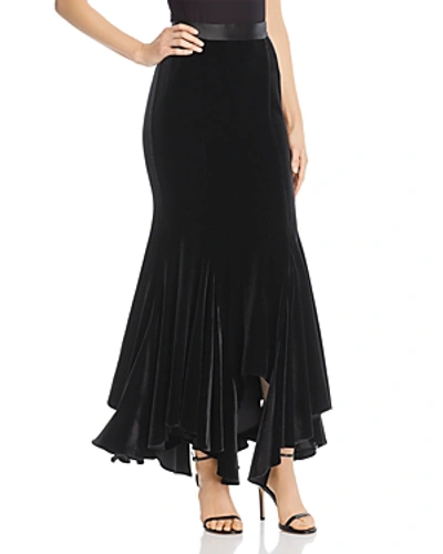 Shop Divine Héritage Velvet Maxi Skirt In Black