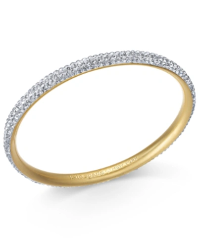 Shop Kate Spade New York Gold-tone Pave Bangle Bracelet In Clear/worn Gold