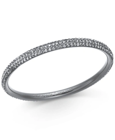 Shop Kate Spade Hematite-tone Crystal Bangle Bracelet In Black Diamond