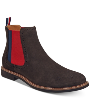 tommy hilfiger men's gainer suede chelsea boots