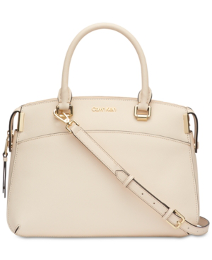 calvin klein saffiano leather satchel
