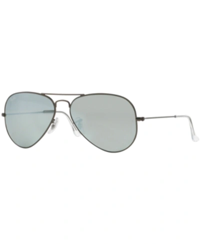 Shop Ray Ban Ray-ban Sunglasses, Rb3025 58 Aviator Collection In Gunmetal Matte/silver Mirror