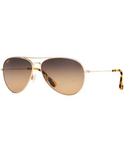 Shop Maui Jim Polarized Mavericks Sunglasses, 264 In Gold/bronze