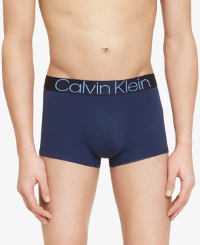 Shop Calvin Klein Men's Evolution Low-rise Trunks In Blue Shadow