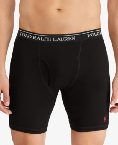 Shop Polo Ralph Lauren Men's 3-pk. Long Classic Boxer Briefs In Black