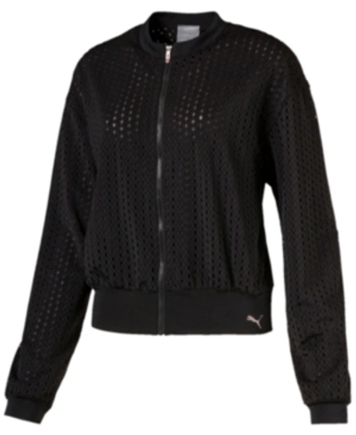 Shop Puma Luxe Mesh Jacket In  Black