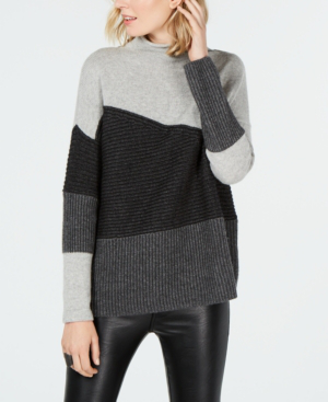 french connection patchwork mock neck sweater