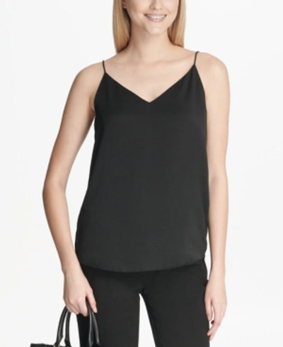 Shop Calvin Klein V-neck Camisole, Regular And Petite Sizes In Black