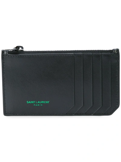 Shop Saint Laurent Fragments Card Holder In Black