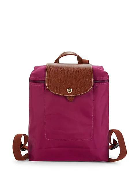 Longchamp Top Zip Backpack In Dahlia 