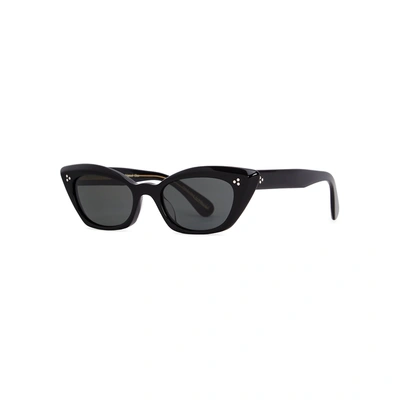 Shop Oliver Peoples Bianka Cat-eye Sunglasses In Black