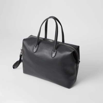 Shop Burberry Soft Leather Holdall In Black