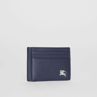 Shop Burberry Grainy Leather Card Case In Navy