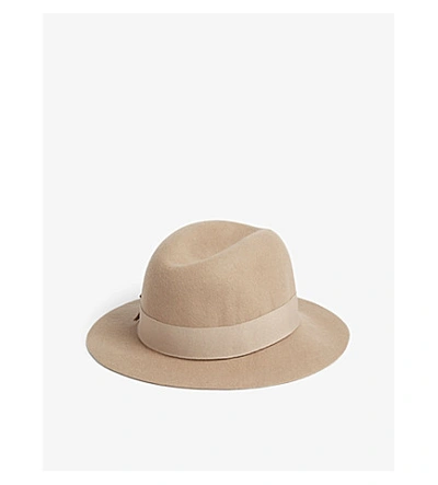 Shop Ted Baker Jelise Wool Fedora In Taupe