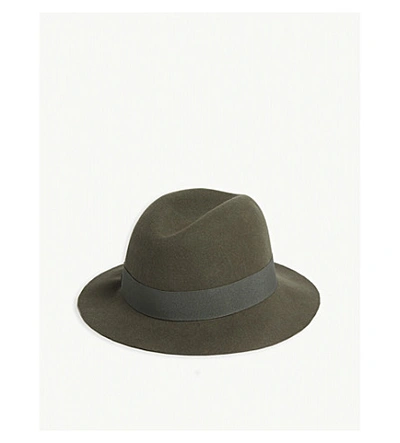Shop Ted Baker Jelise Wool Fedora In Mid Green