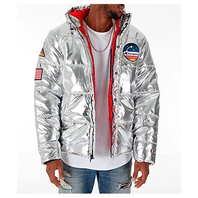 Champion Men's Metallic Puffer Coat, Grey | ModeSens