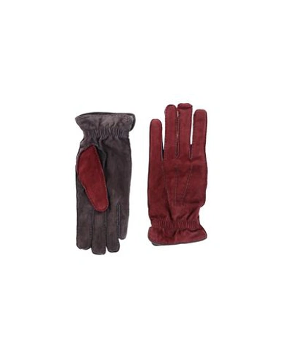 Shop Brunello Cucinelli Gloves In Maroon