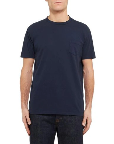 Shop Velva Sheen T-shirts In Dark Blue