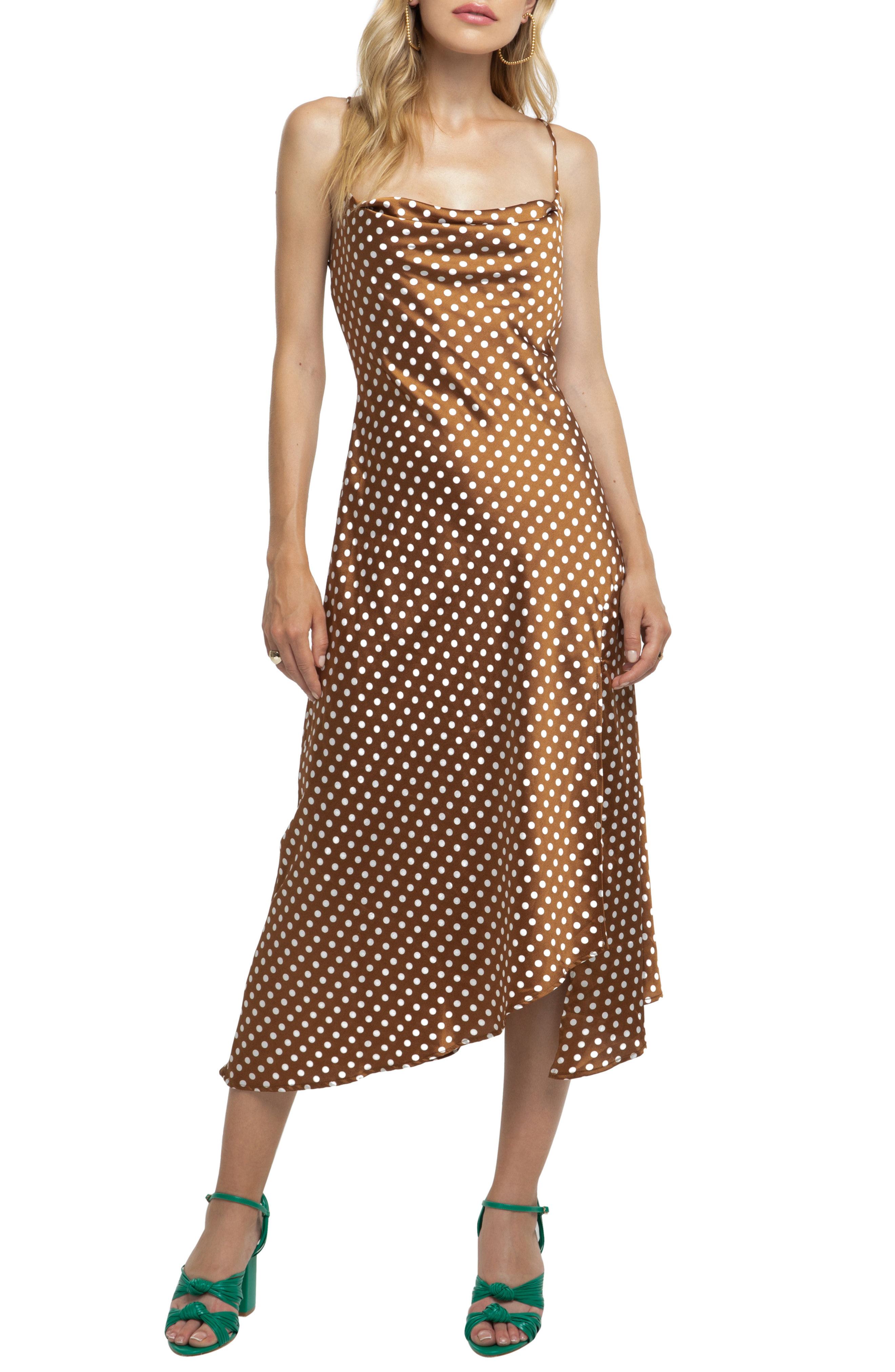 caramel polka dot dress