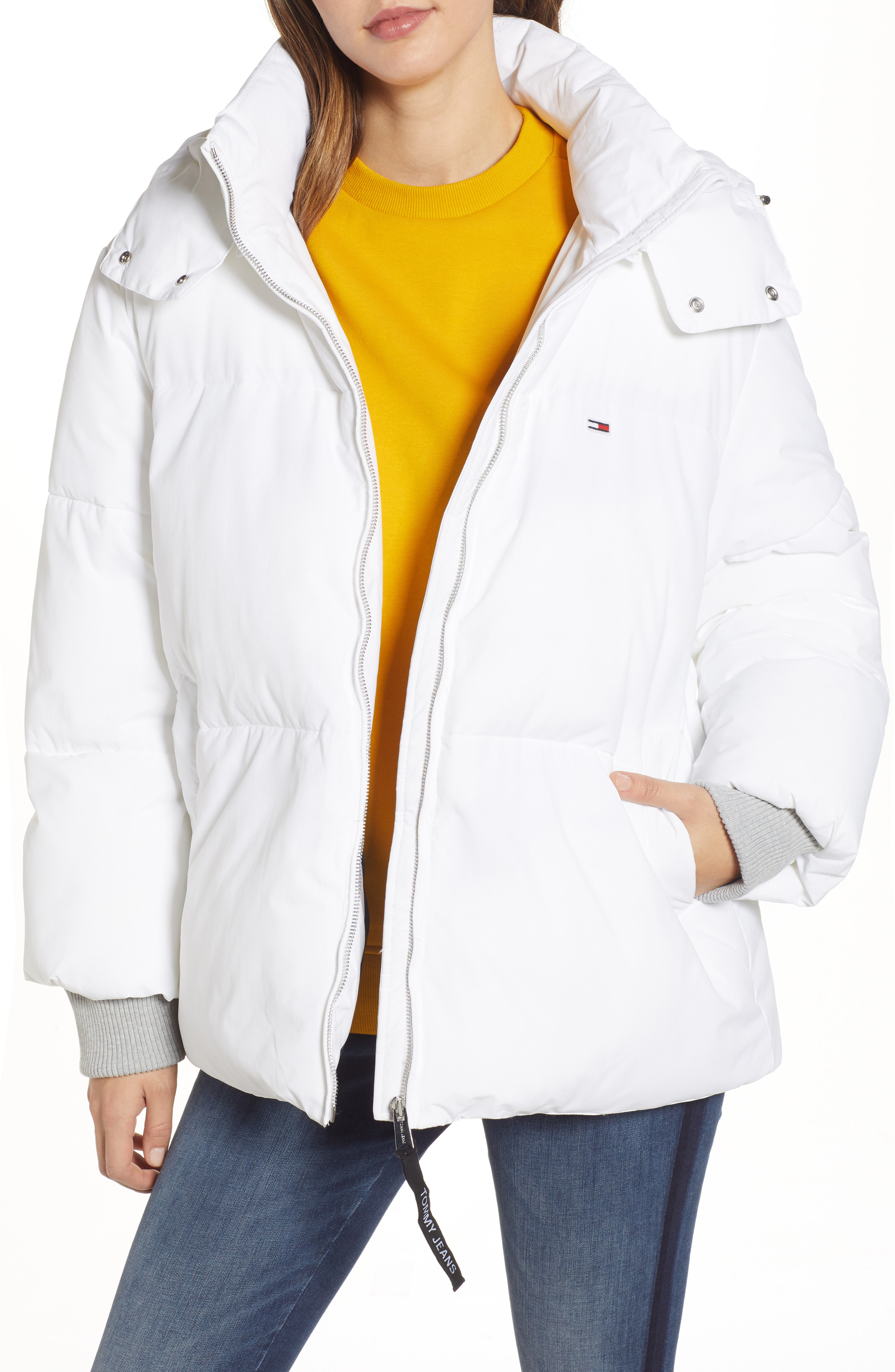 tommy jeans white puffer jacket