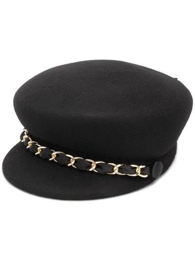 Shop Eugenia Kim Chain Trim Cap - Black