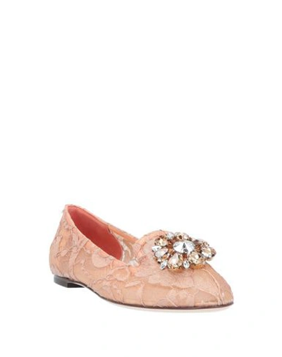 Shop Dolce & Gabbana Loafers In Apricot