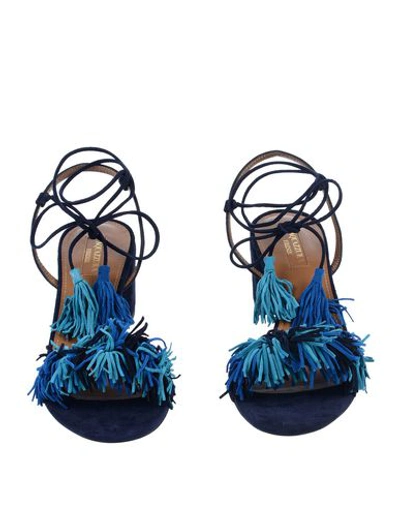 Shop Aquazzura Sandals In Dark Blue