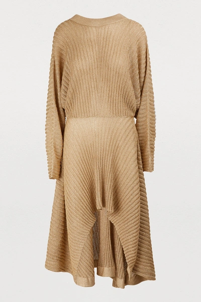 Shop Chloé Knit Dress In Golden Ochre