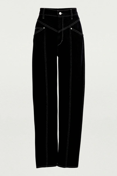 Shop Isabel Marant Lenie Cotton Jeans In Black