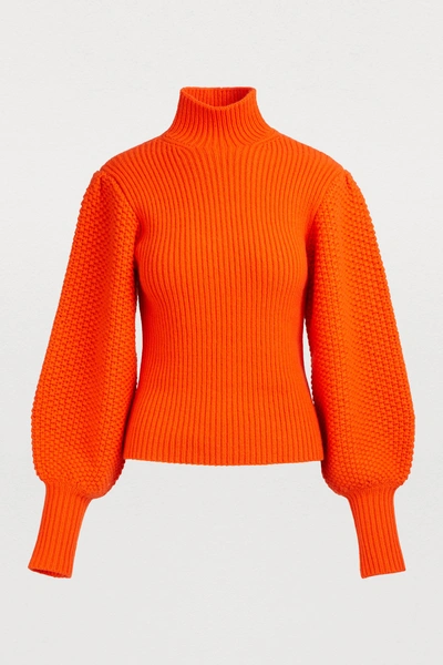 Shop Chloé Wool And Cashmere Sweater In Rising Red