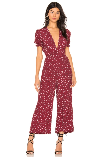 Shop Faithfull The Brand Bonnie Jumpsuit In Berry Betina Floral