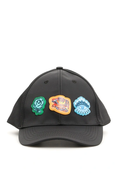 Shop Kenzo Go Tigers Capsule Logo Patch Cap In Black