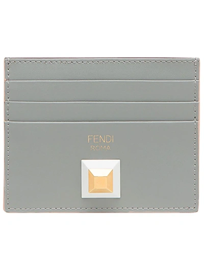 Shop Fendi Two-tone Card Holder - Grey