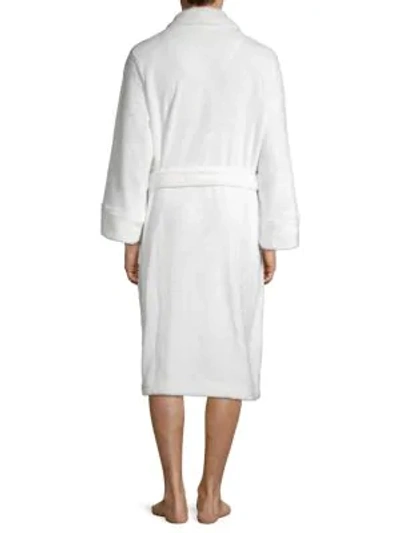 Shop Saks Fifth Avenue Men's Boxed Luxurious Plush Fleece Robe In White