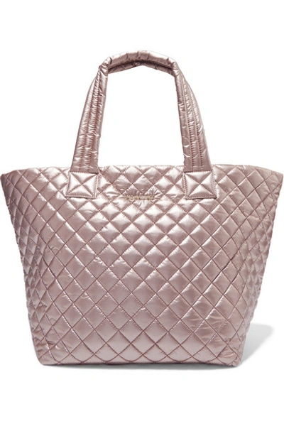 Shop Mz Wallace Metro Medium Metallic Quilted Shell Tote