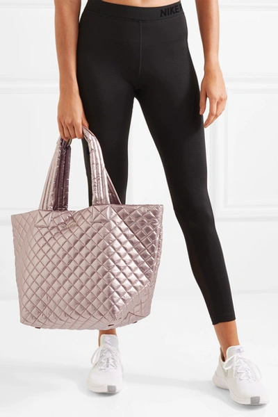 Shop Mz Wallace Metro Medium Metallic Quilted Shell Tote