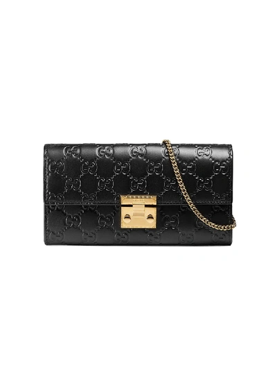 Shop Gucci Padlock Continental Wallet - Black