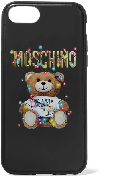 Shop Moschino Printed Silicone Iphone 6, 6s, 7 And 8 Case In Black