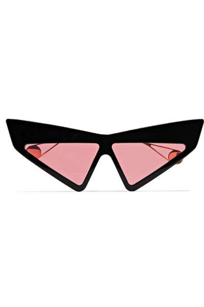 Shop Gucci Embellished Cat-eye Acetate And Gold-tone Sunglasses