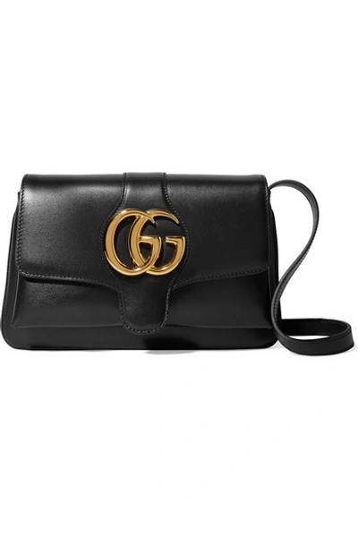 Shop Gucci Arli Small Leather Shoulder Bag In Black