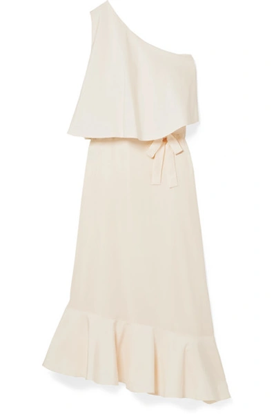 Shop Stella Mccartney Asymmetric One-shoulder Silk Crepe De Chine Midi Dress
