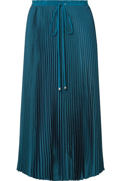 Shop Tibi Mendini Pleated Twill Midi Skirt