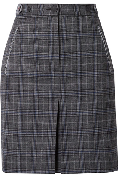 Shop Rag & Bone Meki Checked Wool-blend Mini Skirt In Gray