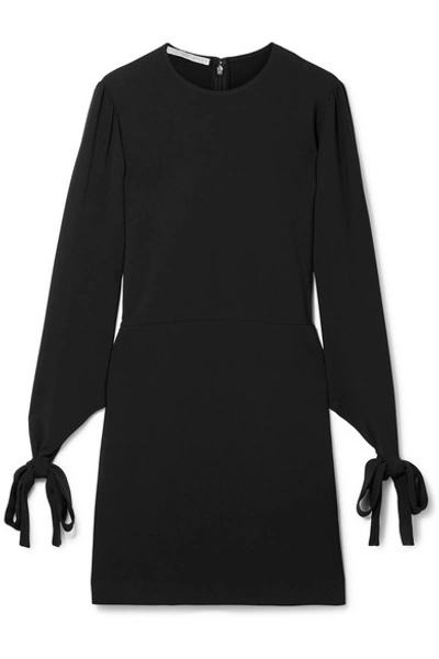 Shop Stella Mccartney Tie-detailed Cady Mini Dress In Black