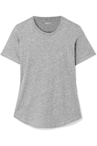 Shop Madewell Whisper Slub Cotton-jersey T-shirt In Gray